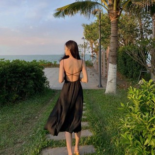 Đầm hở lưng đan dây sang trọng lung linh đi biển, đi tiệc.