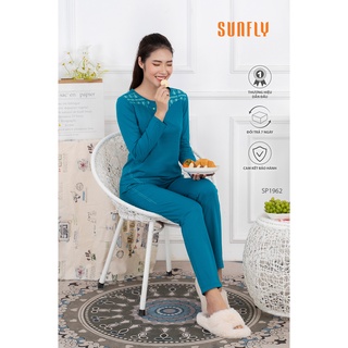 Bộ mặc nhà cotton áo dài quần dài sp1962