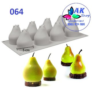 2504.012 KHUÔN SILICONE 8 QUẢ LÊ