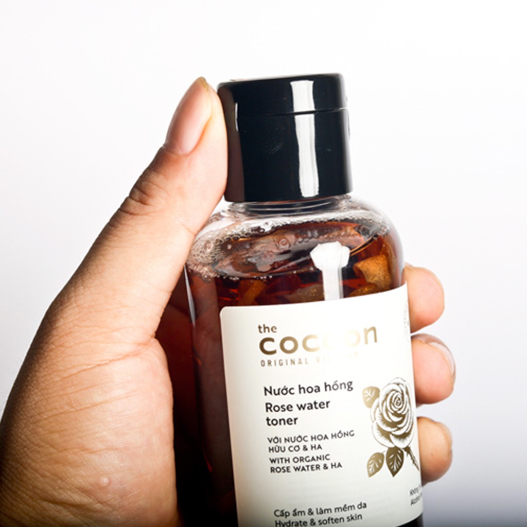 Nước Cân Bằng Da Cocoon Rose Water Toner with Organic Rose Water &amp; HA 140ml