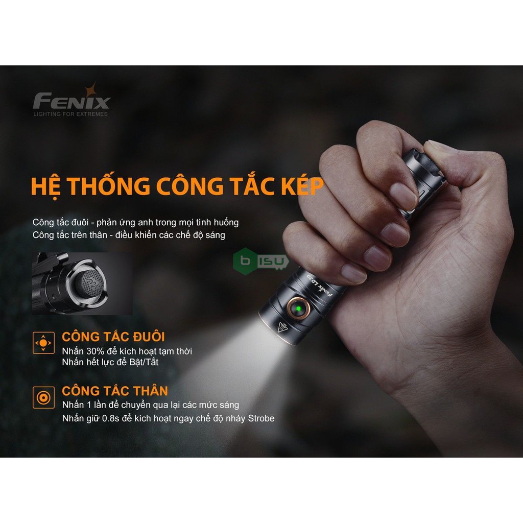 ĐẠI LÝ ĐỘC QUYỀN FENIX - Đèn pin Fenix - LD30 - 1600 Lumens (kèm 01 pin sạc ALR_L18_3500U tích hợp cổng sạc USB)