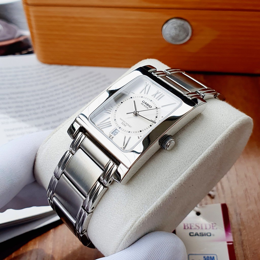 Đồng hồ nam Casio BEM-100D mặt vuông độc đáo