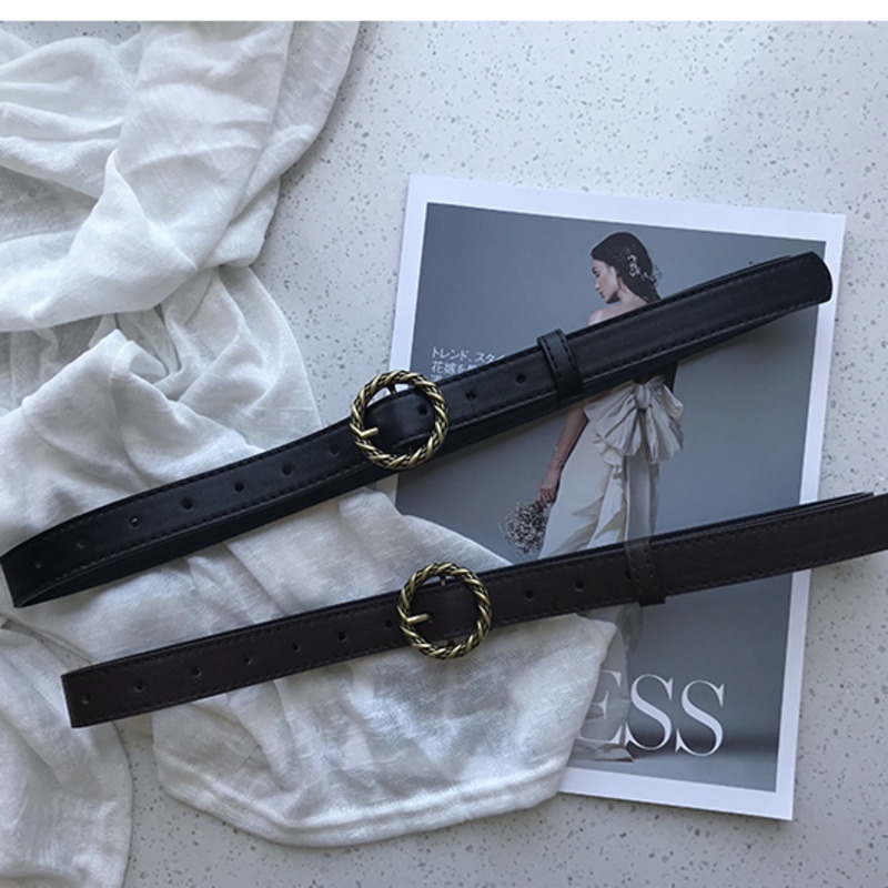 Thắt Lưng Khóa Xoắn Kiểu Hồng Kông retro Đơn Giản Thời Trang