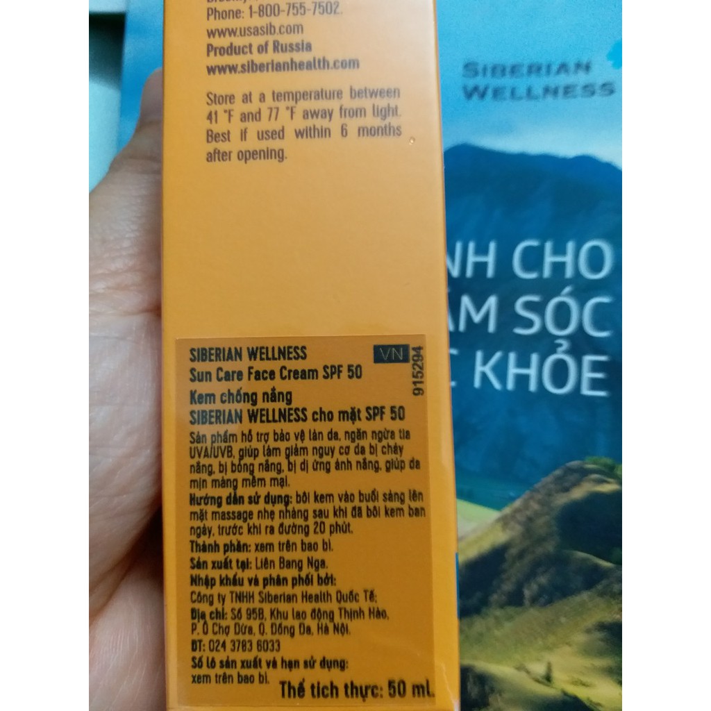 Kem chống nắng dùng cho mặt Siberian Wellness Sun Face Cream SPF 50 Siberi Nga