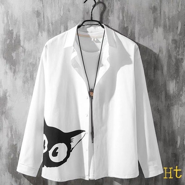 Áo sơ mi mèo nghiêng ở hông H2P499