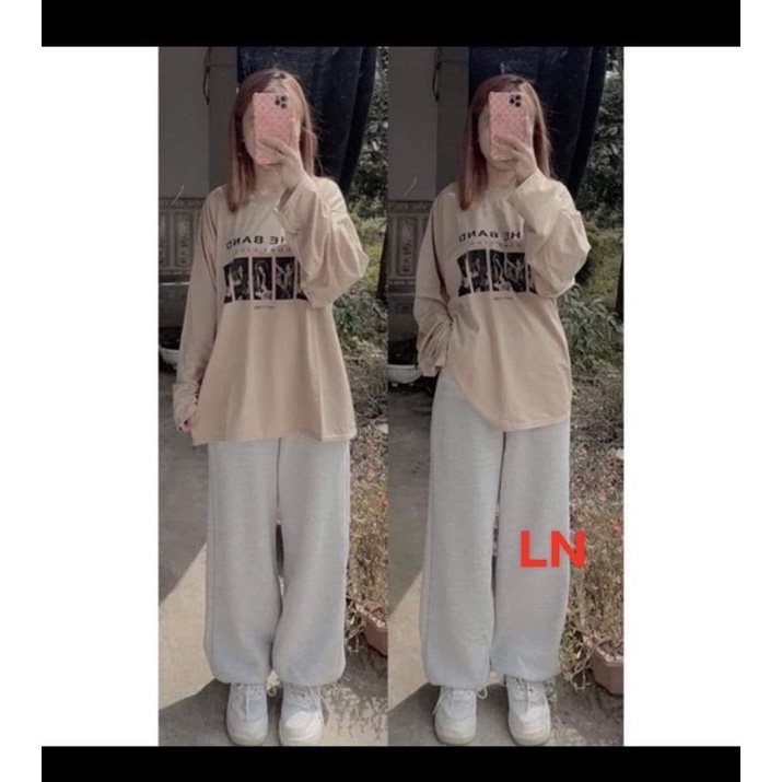 Sét áo 3D xuông hình đen trắng và quần bom LN11