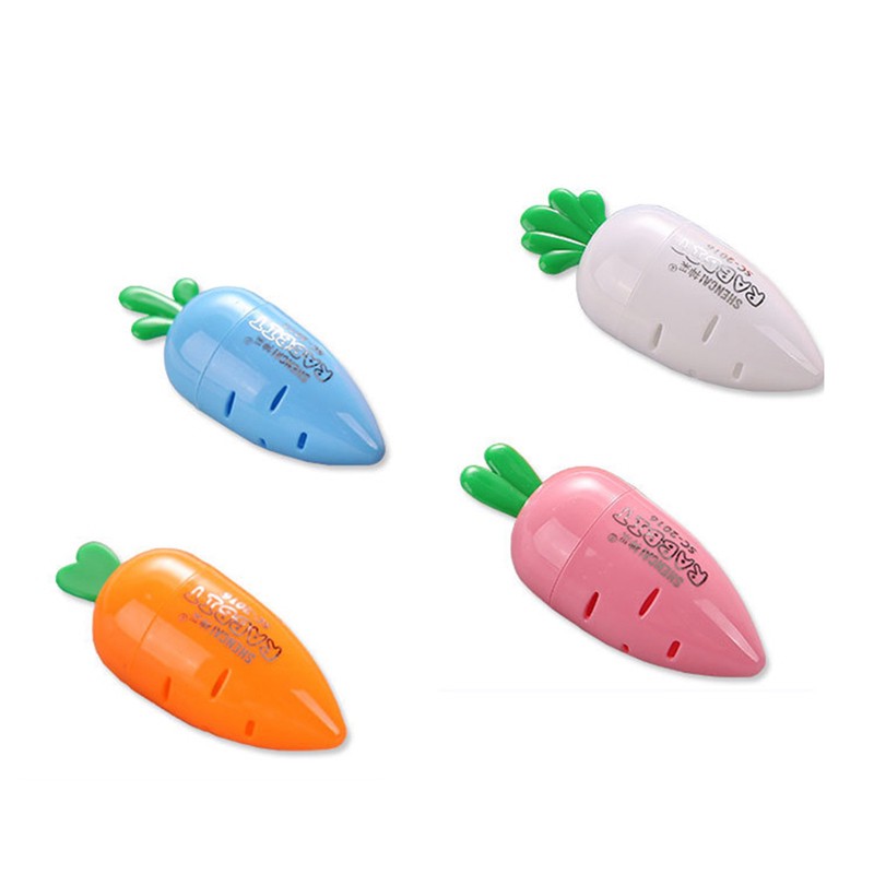 3 Pcs/Set Cute Creative Carrot Shaped Pencil Sharpener Color Random Style