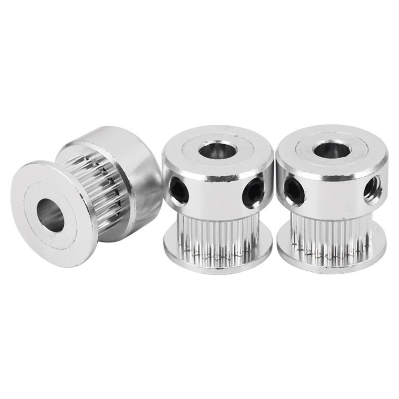 3PCS 20T Dia. 5mm Bore 6mm GT2 Belt Smooth Idler Pulley with Bearing for 3D Printer