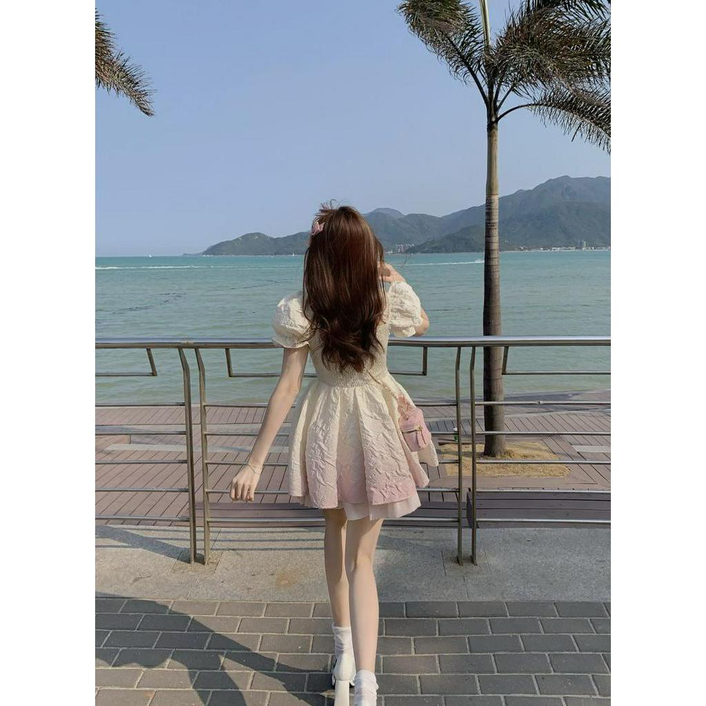 Đầm Ngắn Nhấn Eo Thời Trang Hè Xinh Xắn Cho Nữ