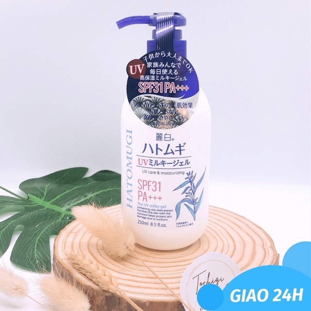 Sữa dưỡng thể trắng da Lotion chống nắng Hatomugi 250ml - Lotion Hatomugi Spf 30 Moisturiser &amp;Care