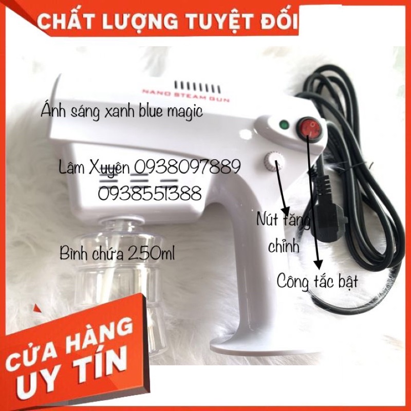 [FREESHIP] Máy phun sương nano Phủ bóng, phục hồi tóc NANO BLUE MAGIC mini dạng cầm tay, chuyên nghiệp với ánh sáng xanh