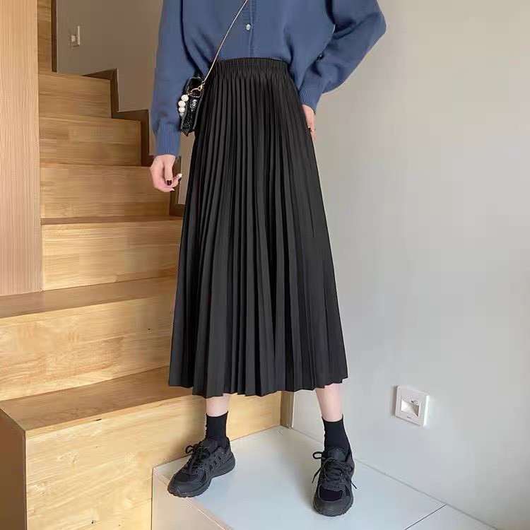 [ Mã FAGREEN55 giảm 10% tối đa 30K đơn 99K] Chân váy đen dài xếp ly hàng loại đẹp F39 | BigBuy360 - bigbuy360.vn