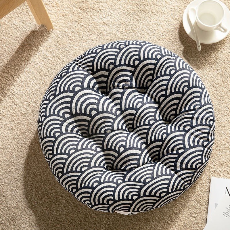 PVN39342 Đệm Ngồi Bệt Size Lớn Thêu Vi Tính, đệm lót ghế Vuông (Bông Trắng Cực Êm) Giá Rẻ