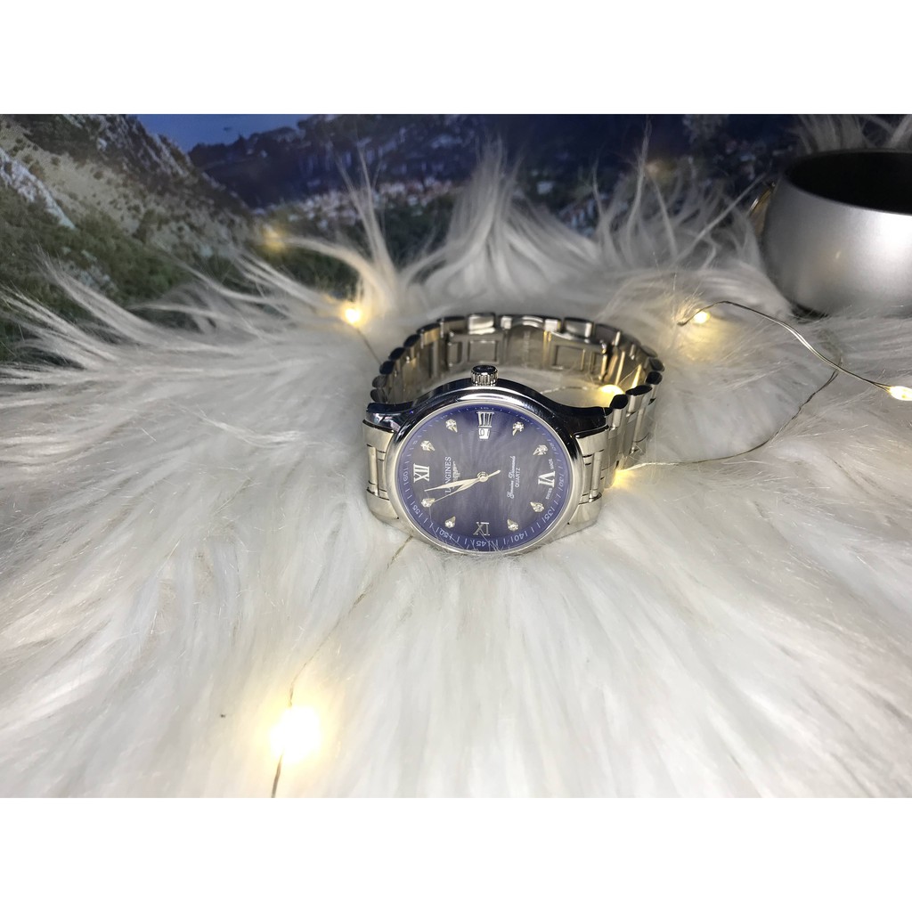 Đồng Hồ nam nữ Longnes mặt xanh Dây Thép  Size nam 38mm size nữ 28mm Kính Sapphire phong cách sang  bảo hành 12 tháng