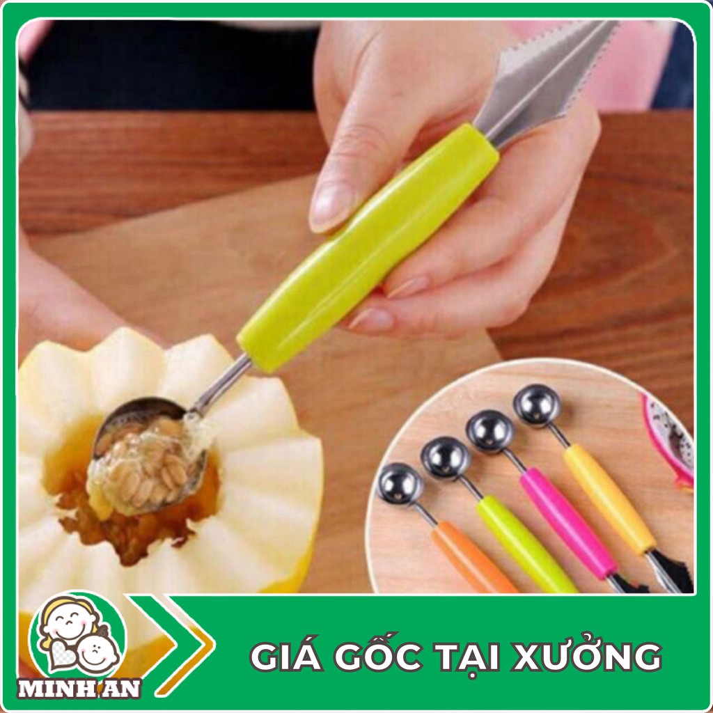 Dụng cụ tỉa, cắt, múc trái cây hoa quả 2 đầu . .