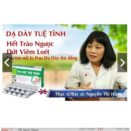 Dạ Dày Tuệ Tĩnh - Hỗ trợ giảm viêm loét dạ dày, tá tràng, giảm dịch vị axit ( hộp 30 viên)