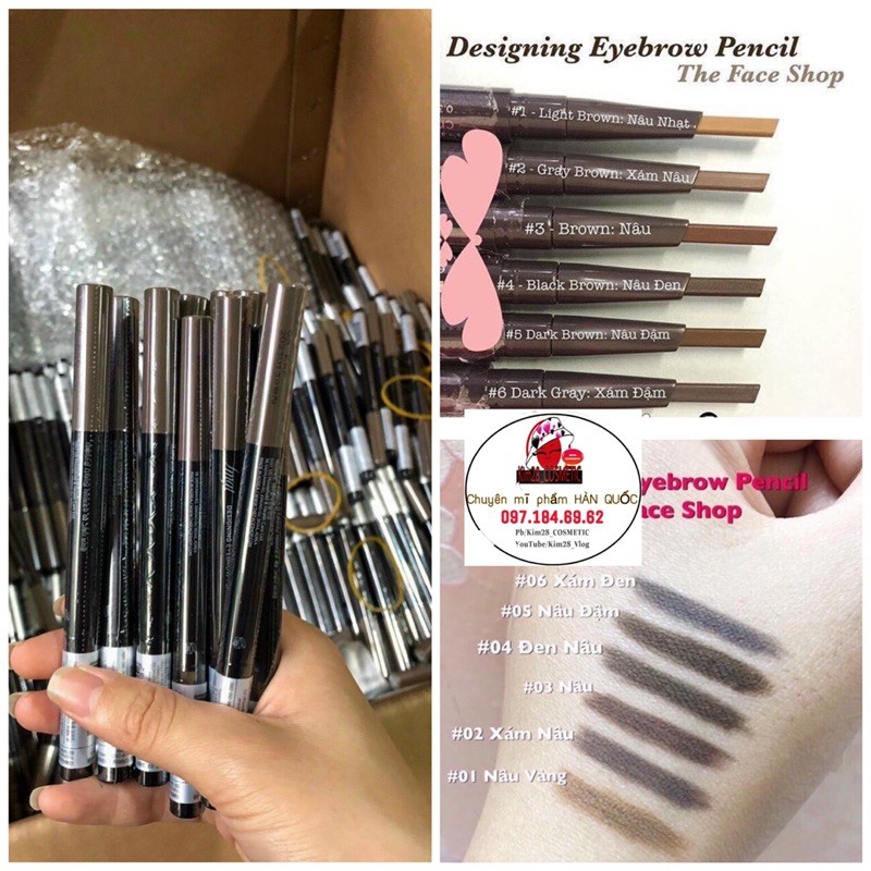 Chì kẻ mày chống trôi Designing The face shop