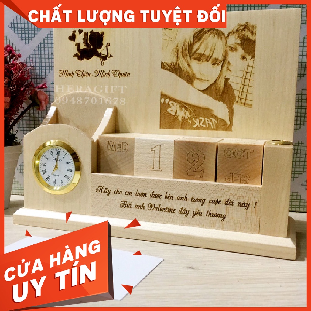 Lịch gỗ để bàn độc đáo - Quà tặng lạ mắt