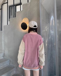 [ Kèm Ảnh Khách Mặc] Áo Bomber Nhung Tăm Cá Tính