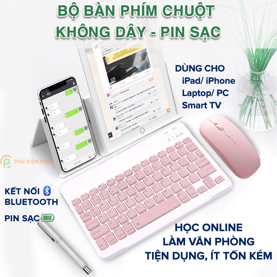 Bàn phím bluetooth không dây iPad/ Mi Pad/ - Kê tay bàn phím và di chuột chống đau mỏi cổ tay