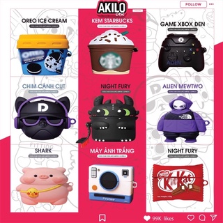 Case Airpod pro Vỏ ốp tai nghe bluetooth ốp silicon có kèm móc airpod 1/2 pro 3 Akilo