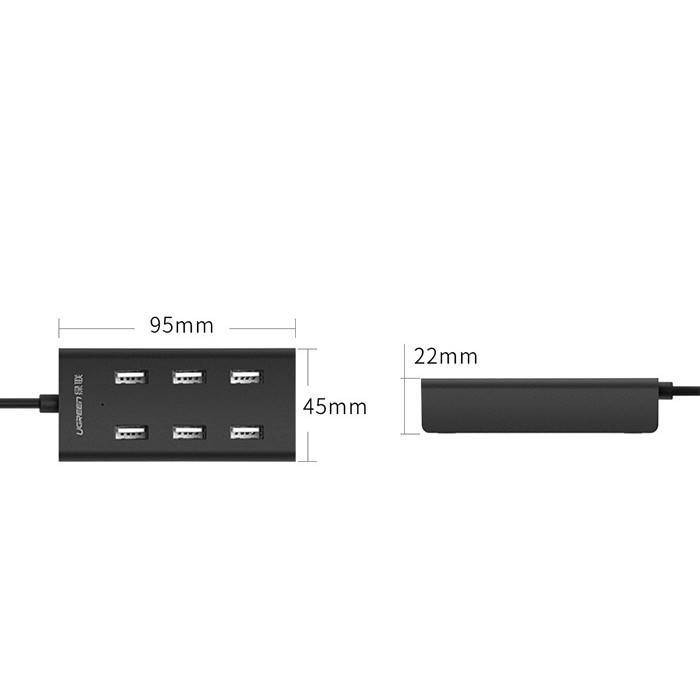 [Mã ELFLASH5 giảm 20K đơn 50K] Hub USB 2.0 7 Cổng Cao Cấp Ugreen 30374