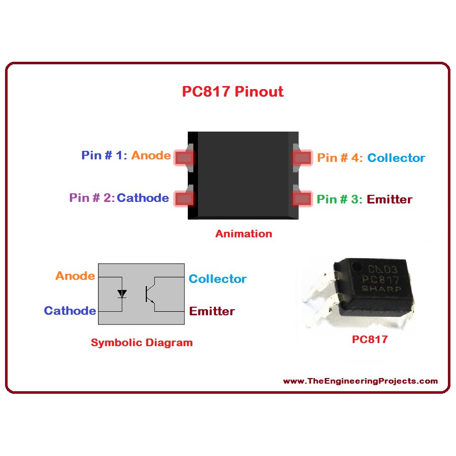 Linh kiện Opto PC817 sản xuất bởi Sharp