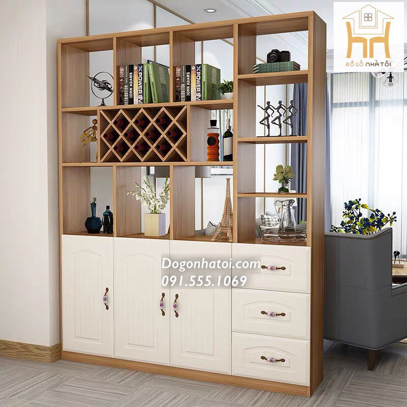 KỆ TỦ RƯỢU VÁCH NGĂN - TR607 (Mẫu hot độc quyền - Đồ Gỗ Nhà Tôi