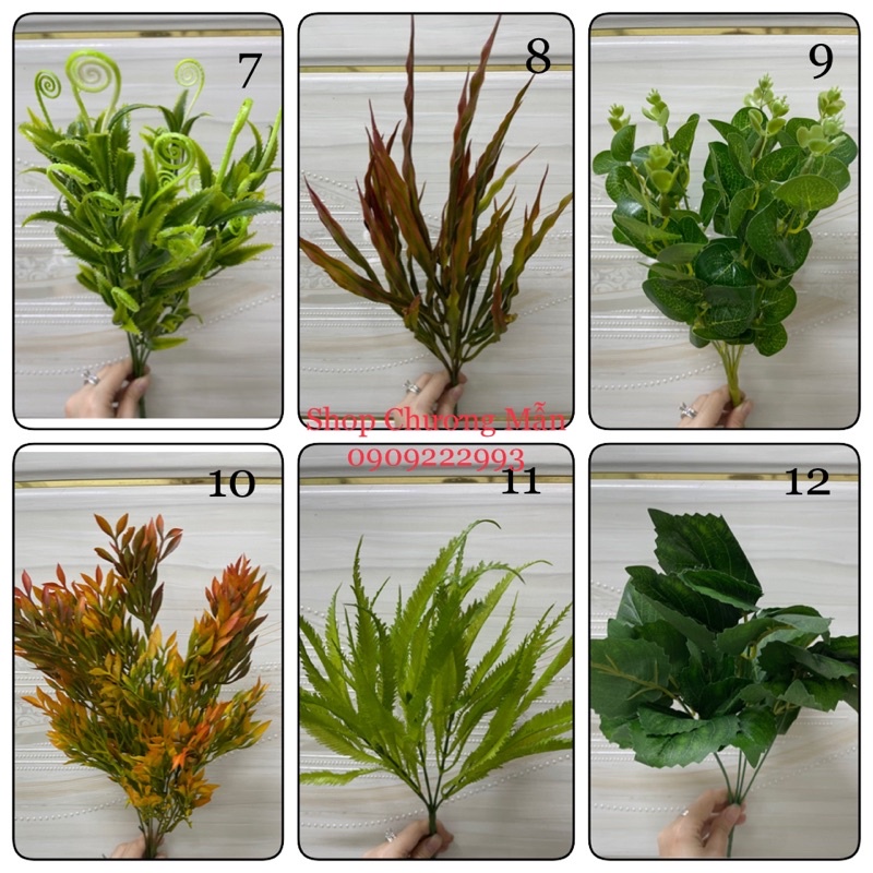 Cây Lá Nhựa/Cỏ Điểm Cao Cấp Decor Nhà, Cắm Hoa, Chậu Cây, Tường Cỏ, Chụp Ảnh Đủ Loại