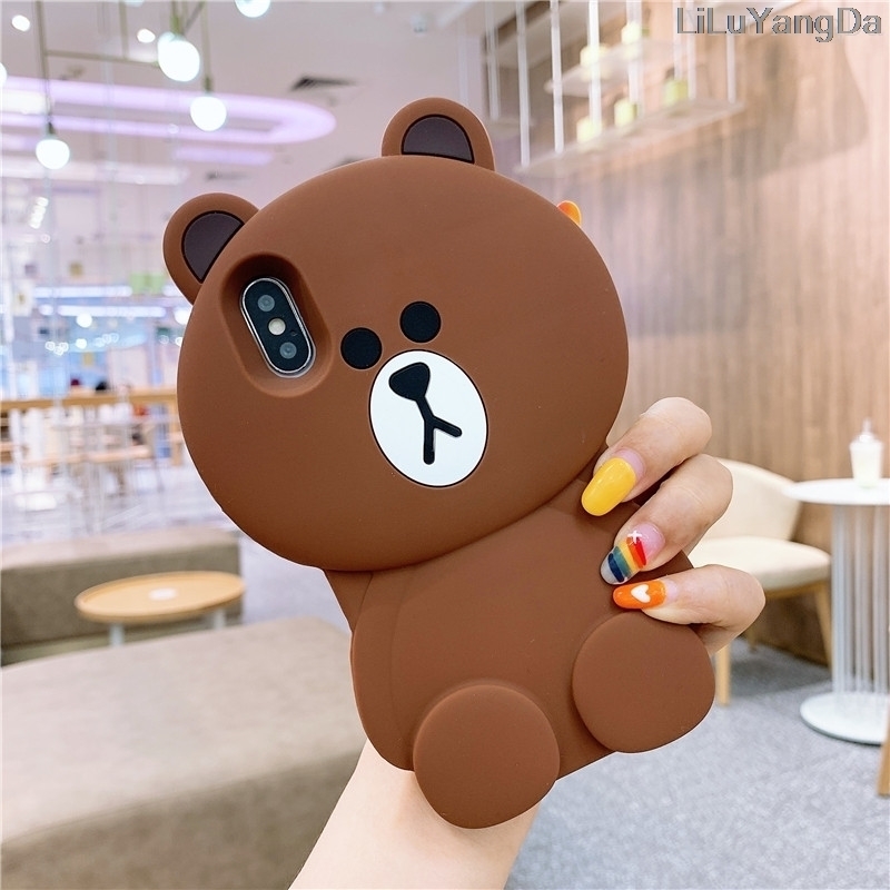 Dễ Thương Ốp Điện Thoại Silicon Mềm Hình Gấu Hoạt Hình Cho iphone 6 6s 7 8 plus x xr xs max 11 12 13 14 15 pro max se 2020
