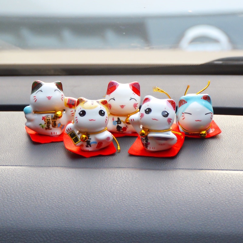 Mèo thần tài Maneki neko Trang trí ,Decor taplo xe hơi, cửa hàng , bàn làm việc