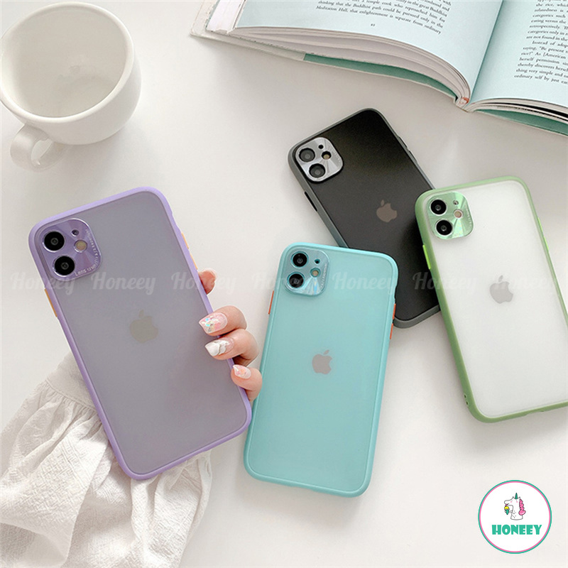 Candy Color Metal Camera Protection Transparent Soft TPU Case for IPhone 11 Pro Max X Xs Max XR 8 7 Plus SE 2020 | BigBuy360 - bigbuy360.vn