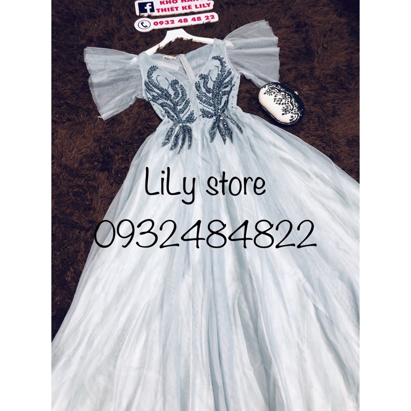 Đầm Maxi lưới tay loa kết cườm ( ảnh và video thật 1000%)