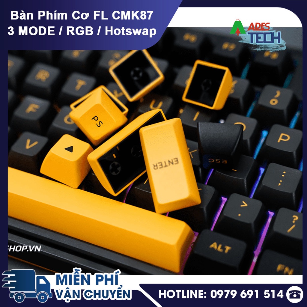 ✔️Bàn Phím Cơ FLEsport CMK87 3 MODE / RGB / Hotswap ✔️ Bàn phím cơ không dây ✔️Bảo hành 12 tháng
