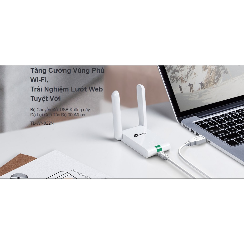 Thiết bị thu sóng Wifi Tplink - USB Wifi Tplink WN822N công suất cao - 2 anten - Chuẩn N 300Mbps | BigBuy360 - bigbuy360.vn