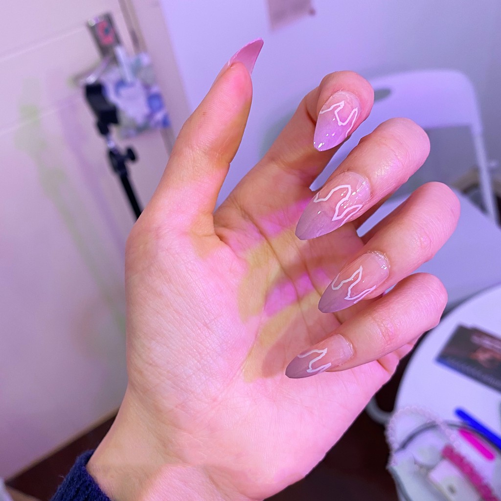 Bộ 24 móng tay giả phong cách Châu Âu  SẴN KEO DÁN