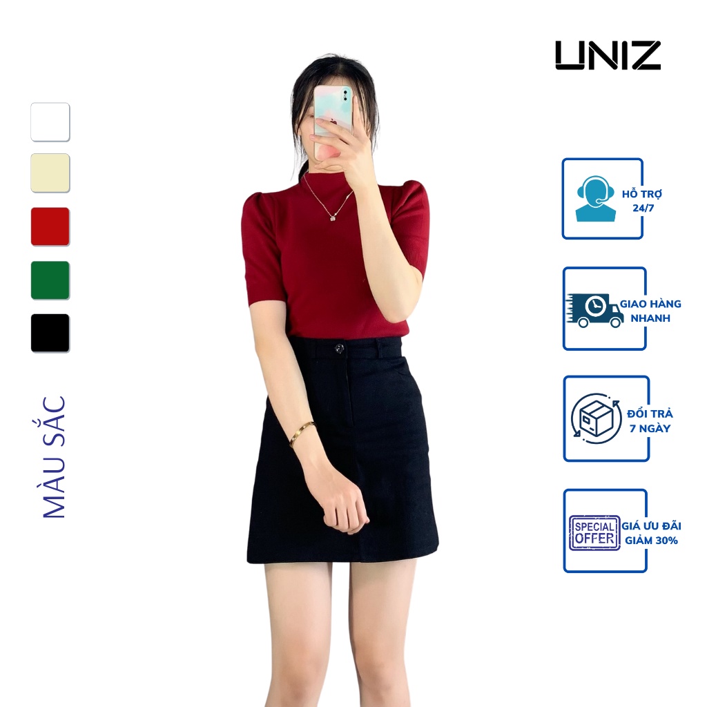 Áo Len Basic UNIZ (5 Màu), Dáng Dài, Tay Lỡ, Tay Bồng, Cổ Tròn, Trơn, Vải Len Mềm Nhẹ | BigBuy360 - bigbuy360.vn
