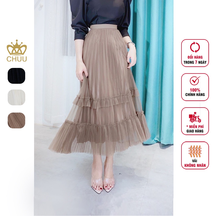 Chân váy maxi lưới mặc được 2 kiểu CHUU CV6116