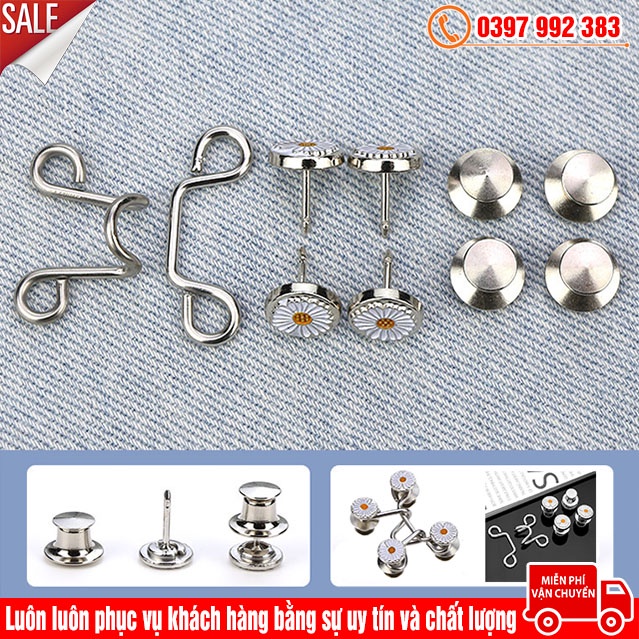 Nút Cài Quần Jean Bằng Kim Loại Có Thể Tháo Lắp Và Điều Chỉnh Dễ Dàng Tiện Lợi Dành Cho Nữ