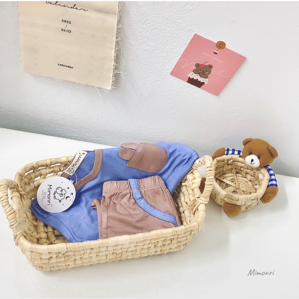 [SALE] Bộ Quần Áo Bé Gái, Bé Trai KIMCHIBABY Vải Thun Lạnh  Túi Ngực Tai Thú, Đồ Bộ Cho Bé Mặc Nhà Thu Đông KWTD2211