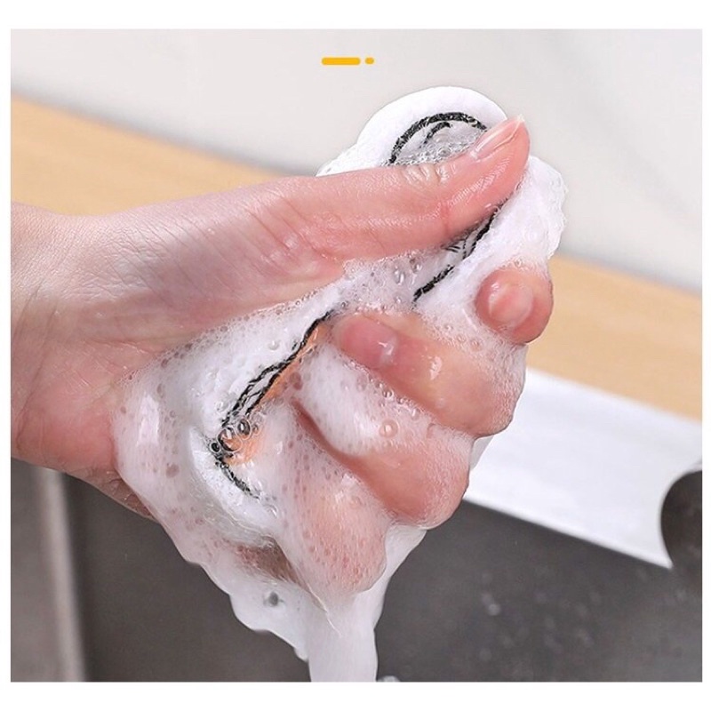 Miếng rửa chén bột gỗ dạng nén hoạt hình tiện dụng