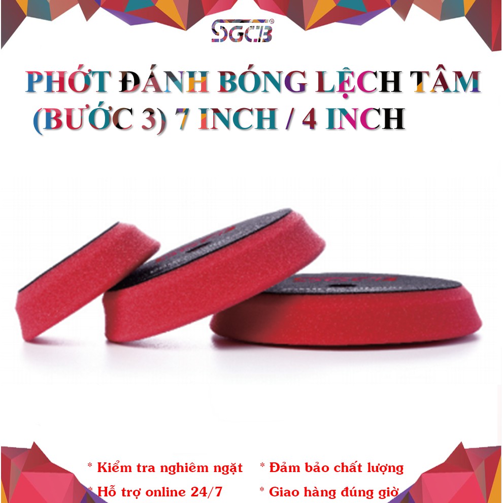 SGCB Phớt Đánh Bóng Lệch Tâm DA 4inch Bước 3 Đỏ SGGA052