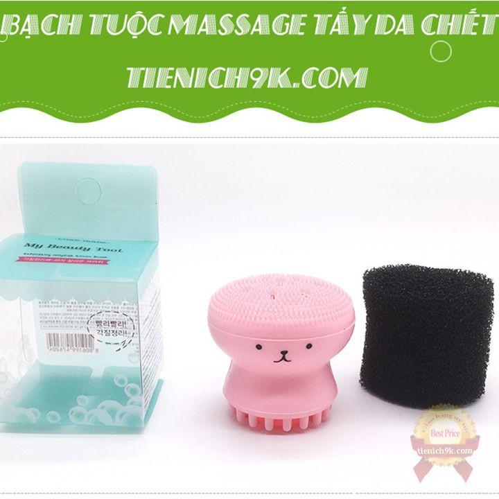 Bạch tuộc rửa mặt và miếng tẩy da chết silicon massage mặt lấy mụn cám ở mũi