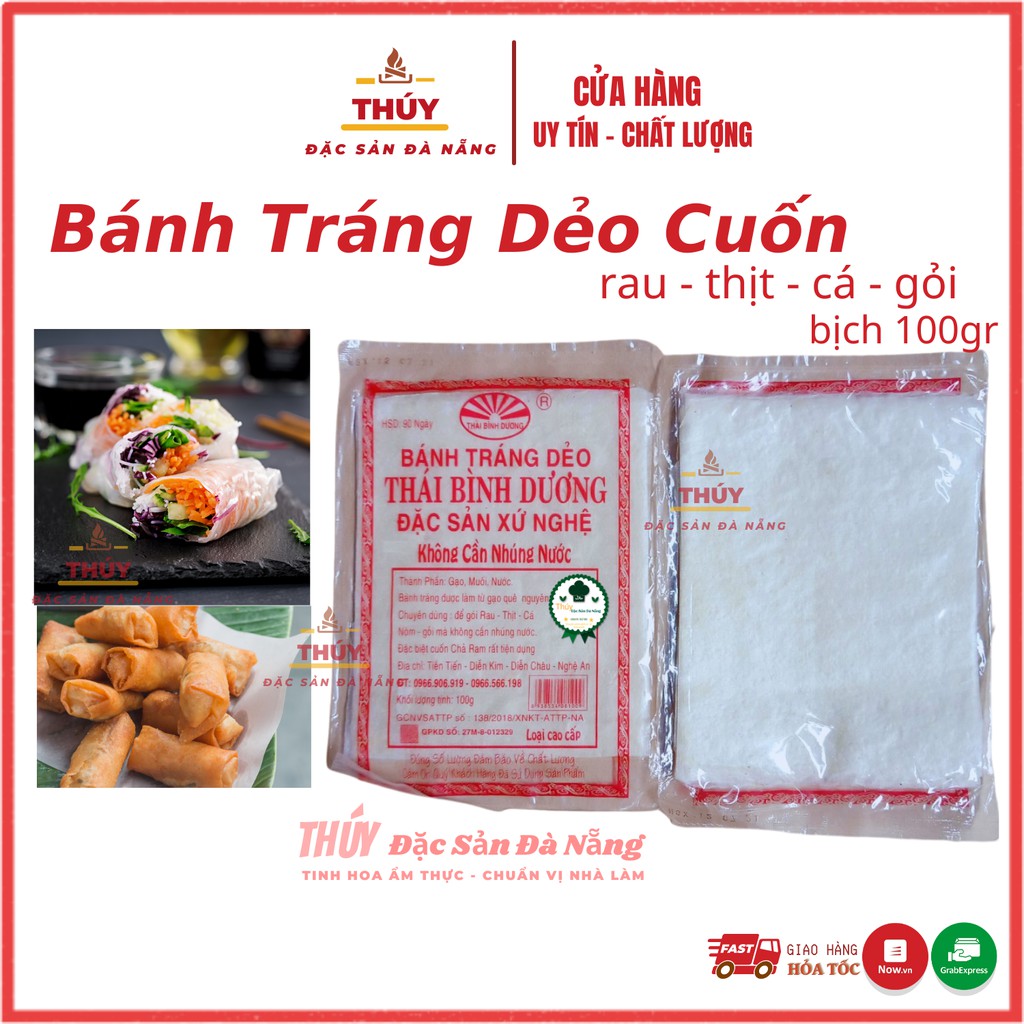 Bánh Tráng Dẻo Dùng Cuốn Rau - Thịt Cá - làm Ram - cuộn gỏi - gói 100gr 30 đến 40 lá bánh