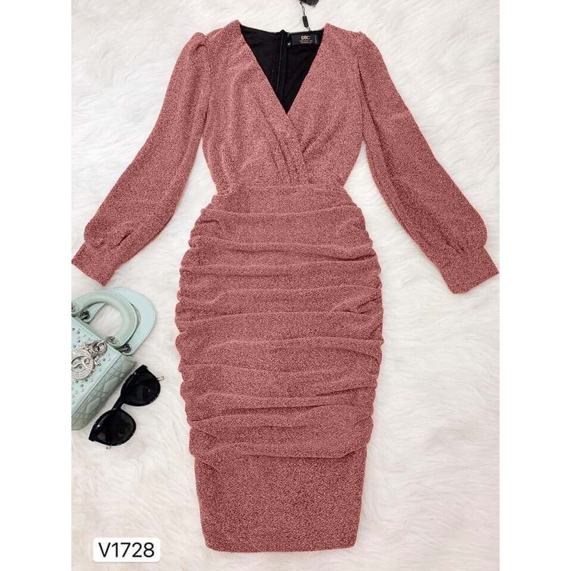 váy body nhũ hồng cho nữ