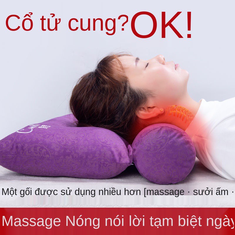 Gối đốt sống cổ chữa cột đặc biệt bảo vệ sưởi ấm massage trị thoái hóa Kiều mạch vòng kéo người lớn