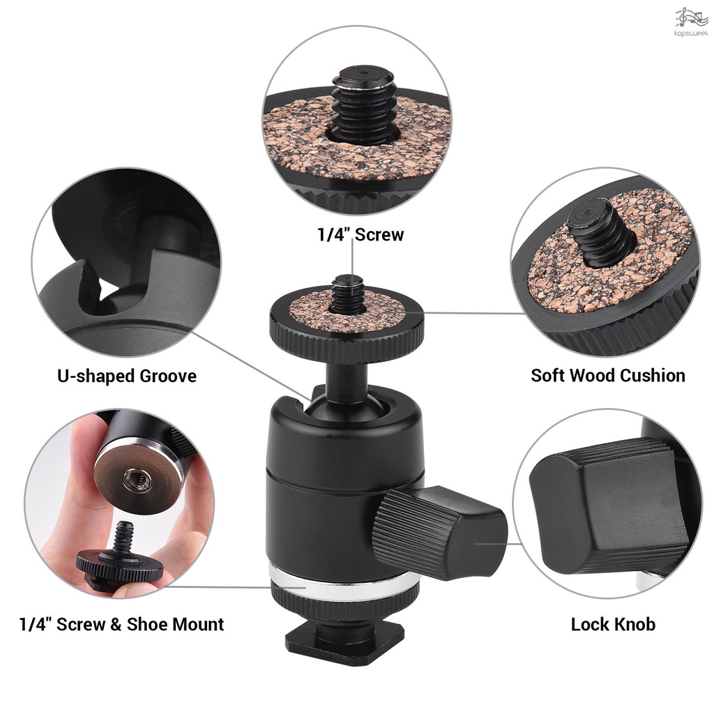 Đầu Bi Mini Xoay 360 Độ Với Ốc Vít 1 / 4 Inch Cho Giá Đỡ Ba Chân Máy Ảnh Túi Đựng Đồ Dùng 11lbs Tiện Dụng | BigBuy360 - bigbuy360.vn