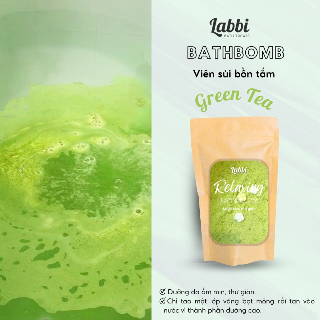 GREEN TEA [Labbi] Relaxing Bath Salt / Muối thư giãn dưỡng da