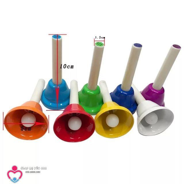8 Chuông lắc cảm thụ âm thanh chuẩn giáo cụ Montessori cho bé
