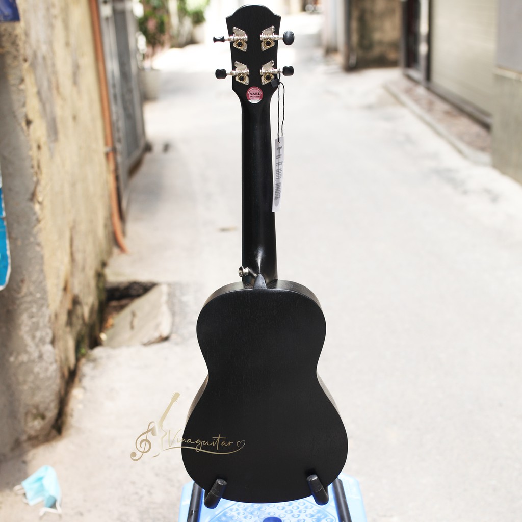 Đàn ukulele concert gỗ sơn đen chính hãng Yael size 23inch - vinaguitar phân phối - tặng full phụ kiện